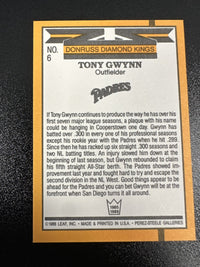 1989 Donruss Diamond Kings #6 Tony Gwynn — back