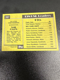 1990 Topps #397 Will Clark — back