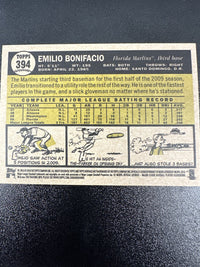 2010 Topps Heritage #394 Emilio Bonifacio — back