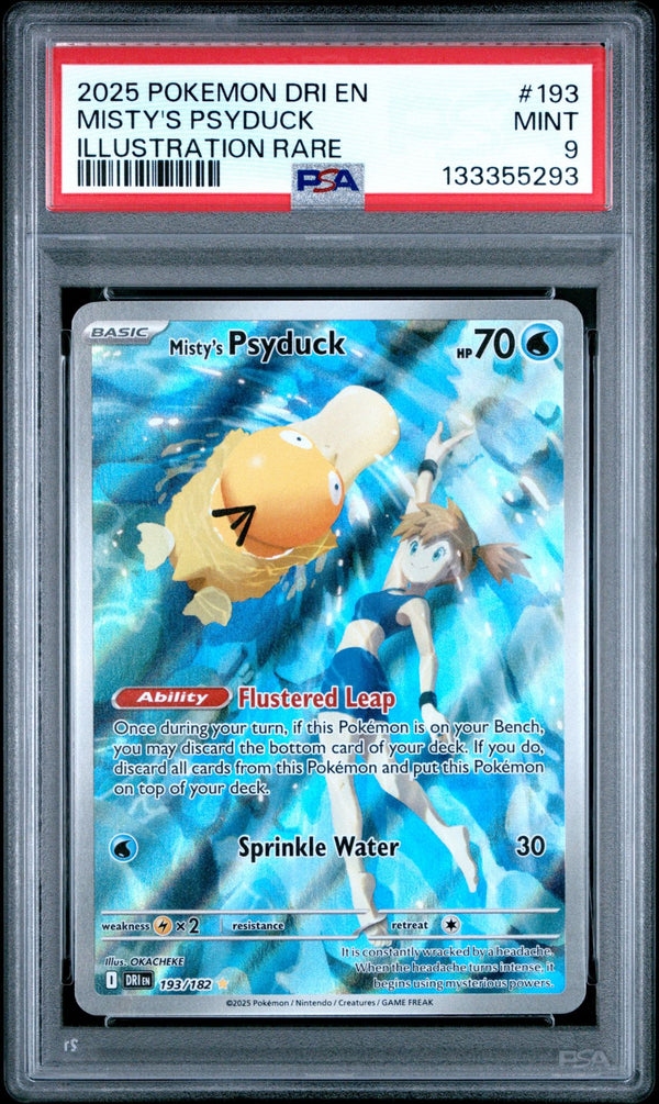 Misty's Psyduck PSA 9 slab — front