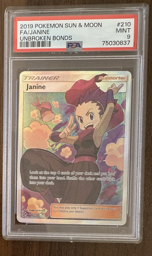 Janine 210/214 Unbroken Bonds Full Art PSA 9 — front