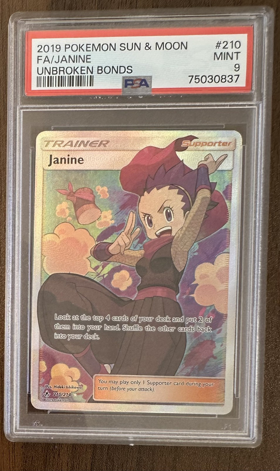 Janine 210/214 Unbroken Bonds Full Art PSA 9 — front