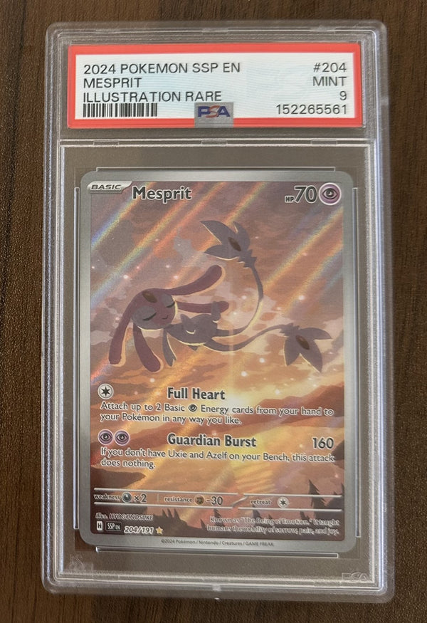 Mesprit 204/191 Surging Sparks Illustration Rare PSA 9 — front